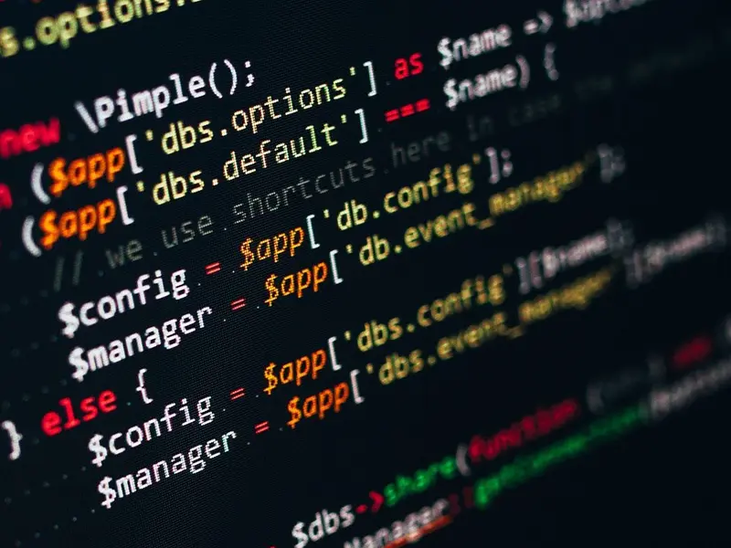 Source code in an editor